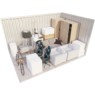 140 sq ft Restricted Height Unit storage unit